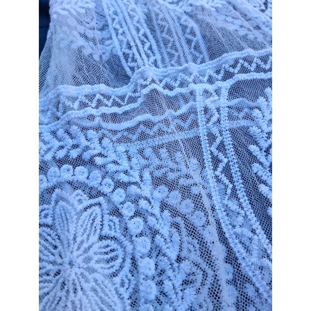 LIV LOS ANGELES Plus Size 3X White Embroidered Floral Lace Duster Kimono - Boho - Picture 4 of 4